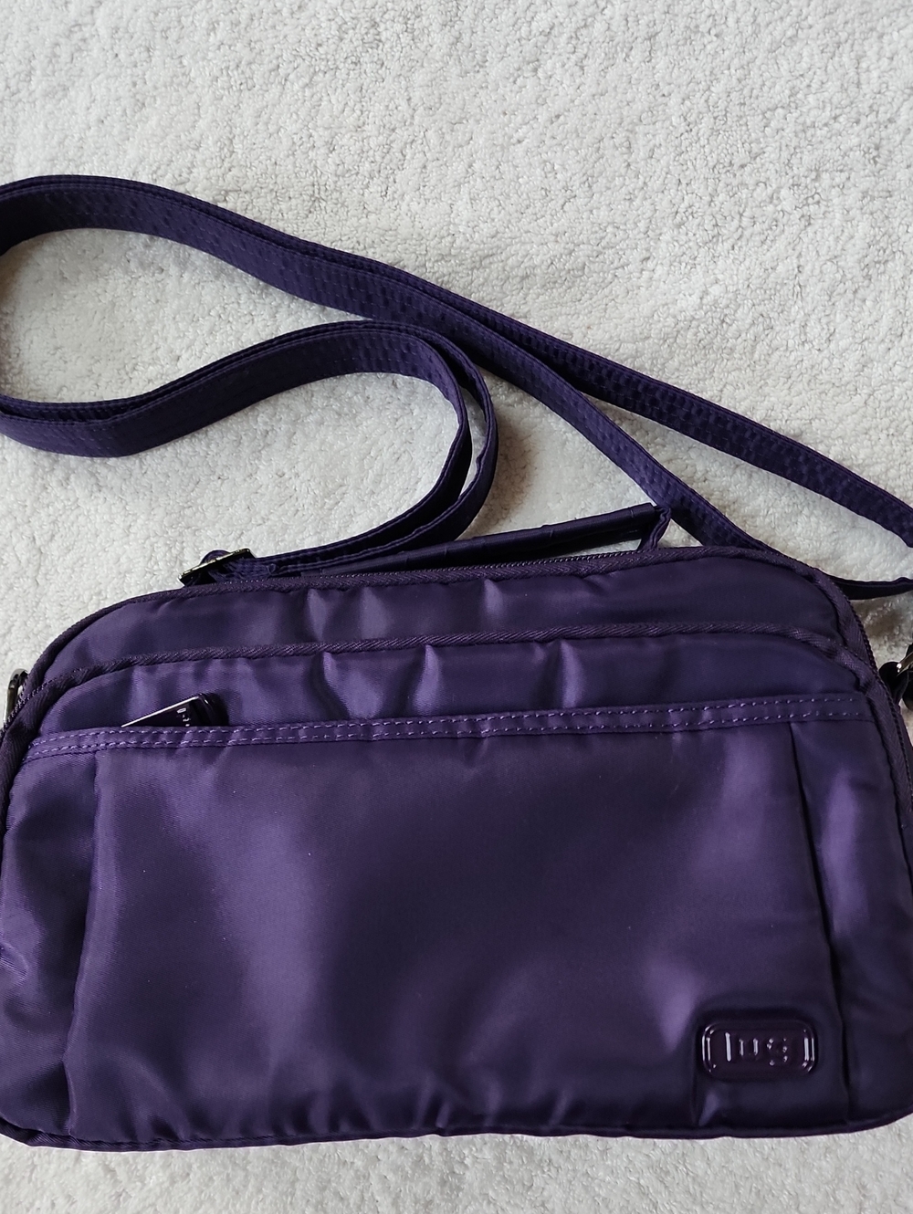 Lug Scoop Purple Crossbody Nylon Bag Preowned